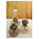 OIl lamps - Group of 3 lamps