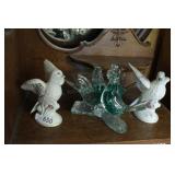 Birds - Glass & Porcelain - 3pcs total