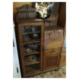 Oak Secretary Desk w/ glass front