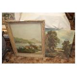 Paintings - Lake Cabin scene, Pasture Scene