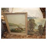 Paintings - Lake Cabin scene, Pasture Scene