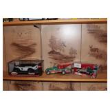 Ford matchbox police car, & 2 Wreckers