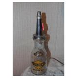 Sunoco Motor Oil bottle - glass w/ metal spout