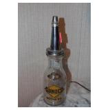 Sunoco Motor Oil bottle - glass w/ metal spout