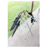 Drying rack & group of 4 umbrellas