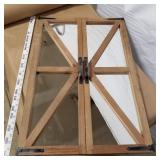 wood w/handle mirror-#P165141