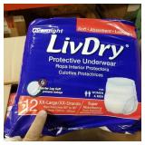 LivDry= protective underwear-4 bags of 12- (size
