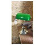 Green glass desk lamp