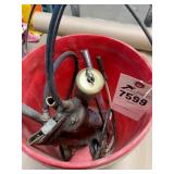 5 gallon bucket w/2 grease guns and accessories