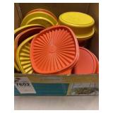 box of misc tupperware and lids