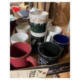 box of 11 misc coffee mugs