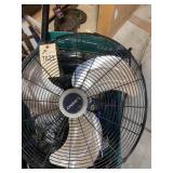 tote full of misc. (damaged) fans motors, etc.