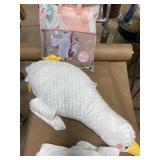 white goose infant blanket