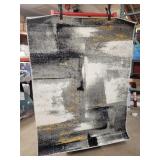 4x5 ft lux weavers rug geo rug gray and white w/go
