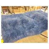 blue color accent floor rug 5 x 8 ft. nonskid back