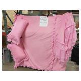 Pink *stains* bed cover sham and pillows