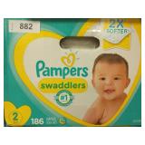 Pampers size 2 swaddlers 186 count diapers
