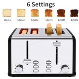 Keenstone toaster 4-slice chrome & black