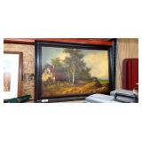 42x30" oil painting on canvas marked wallace