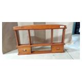 Wooden wall shelf w/ 2 drawers
