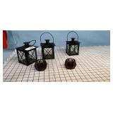 5pc Lanterns & tea light holders