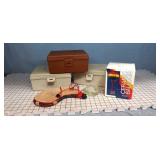 3pc file boxes, Ceramic Baloon tea lamp & ashtray