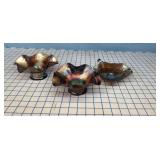 3pc carnival Blackberry spray glass