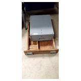 drawers: 1 metal, 1 wood