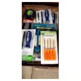 tape measure, picks, electrical tester & more