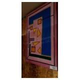 pink stretched canvas abstract painting