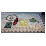 dutch plate, windchime, ceramic shoe & more