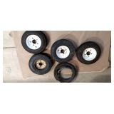 4pc 5 bolt tires & rims (small cart) & Bike tires