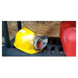 Plastic yellow hard hat w/ Miners Light