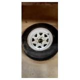 5 bolt trailer rim & tire
