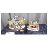 A1B2 2pc miniature village illuminated/animated mu