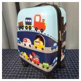 A4D2 1pc Kids Luggage Rolling 19x12x8" vehicles th