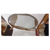 A3C2 1pc wall mount mirror 15 inch gray/gold metal