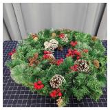 A1C1 1pc turnmelon wreath 30" green plastic