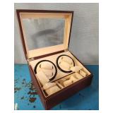 Section 7 1pc Watch Case brown leatherette / glass