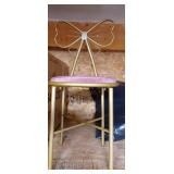 A3-D1 1pc Makeup Chair / Bow Rose gold/ pink fabri