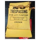 Byron A3D3 1" Stack no tresspassing signs 8.5x11"