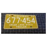 Byron A1C3 1pc Michigan 70 Trailer plate License P