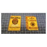 Byron A1C3 2pc Fun to wash / mustard metal sign 6x