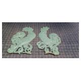 Byron A4B4 2pc Sexton chicken wall hanging 14x9" G