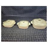 Byron A4B4 3pc Corningware Covered Dishes with lid