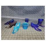 Byron 7 7pc Glass slipper/shoes Blue