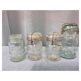 Byron A1-E3 4pc Atlas Mason jars Blue and clear gl