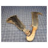 Byron A3A2 1pc metal sheath Hook Cleaver 14.75"