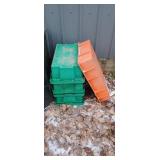 Byron 4 plastic trays green/orange