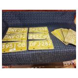 Byron 2 12pc Vintage Michigan License plates Yello